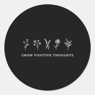 Sticker Rond Croissance des pensées positives Fleurs