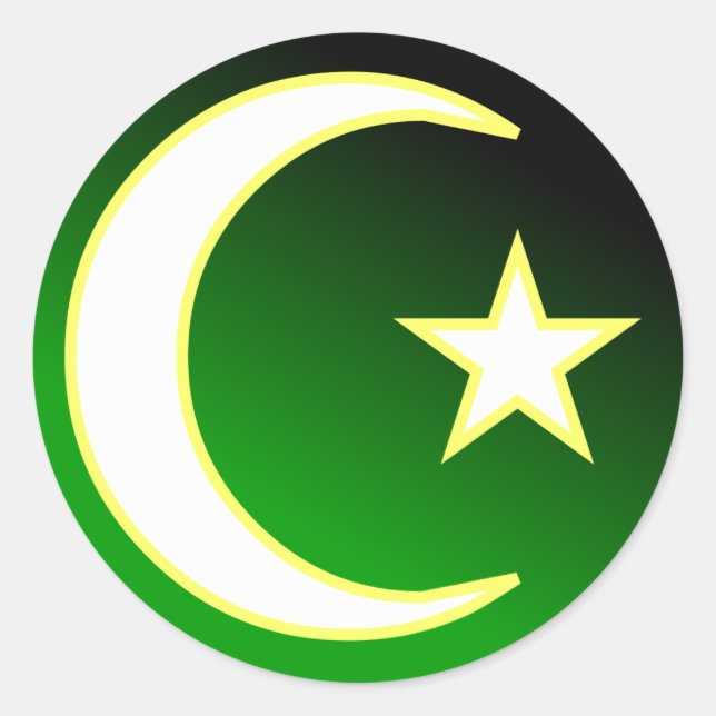 Sticker Rond Croissant et étoile de l'Islam (Devant)