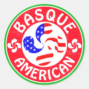 Sticker Rond Croix basque-américaine Euskara Lauburu