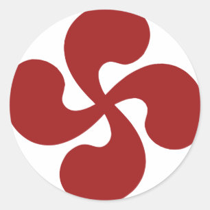 Sticker Rond Croix Basque Rouge Lauburu