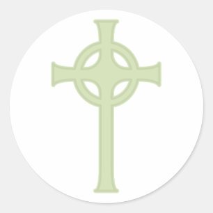 Sticker Rond Croix céleste verte