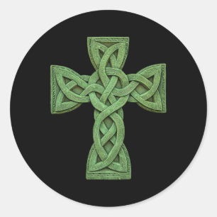 Sticker Rond Croix celtique irlandaise noeud Christian Holy Tri