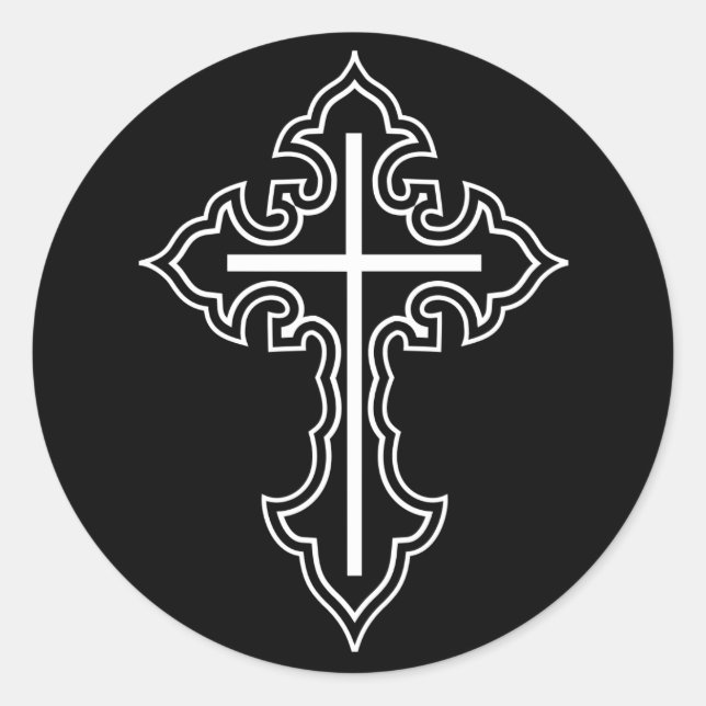 Sticker Rond Croix chrétienne (Devant)