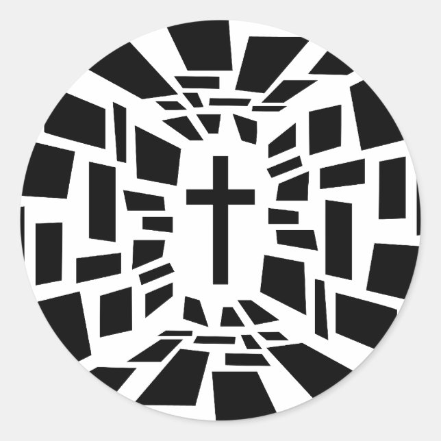 Sticker Rond Croix chrétienne (Devant)