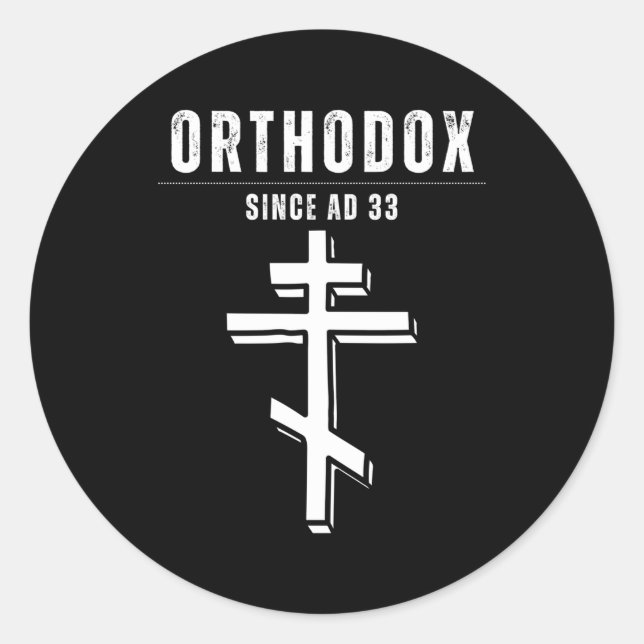Sticker Rond Croix chrétienne orthodoxe orientale (Devant)