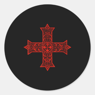 Sticker Rond Croix copte Église orthodoxe copte Christ oriental