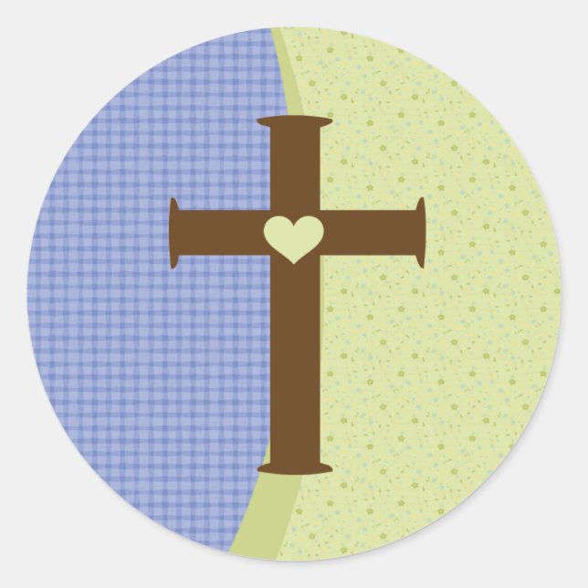 Sticker Rond Croix de communion des garçons (Devant)