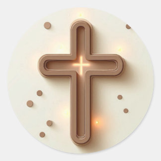 Sticker Rond Croix de crise Brown