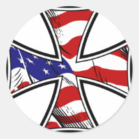 Croix de fer avec drapeau américain