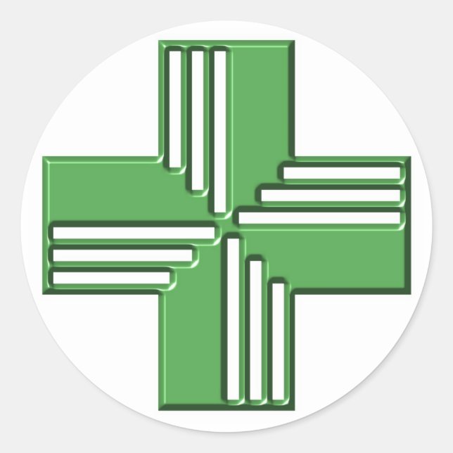 Sticker Rond Croix de la pharmacie (Devant)