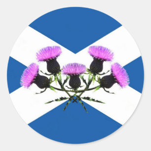 Sticker Rond Croix de l'Ecosse, Saint Andrews, chardon