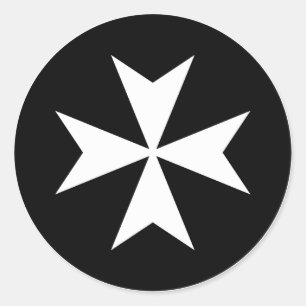 Sticker Rond Croix de Malte blanche