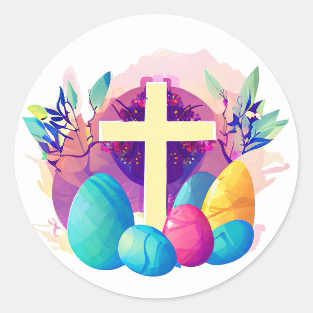 Sticker Rond Croix de Pâques (Devant)