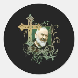 Sticker Rond Croix de prière des saints catholiques de Saint-Pa