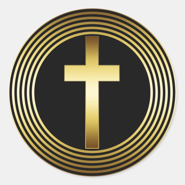 STICKER ROND CROIX D'OR (Devant)