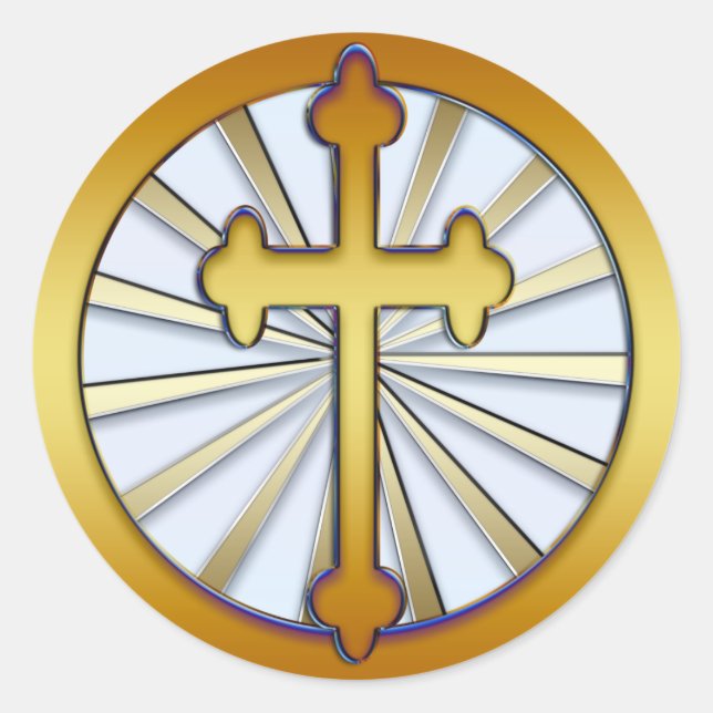 STICKER ROND CROIX D'OR (Devant)