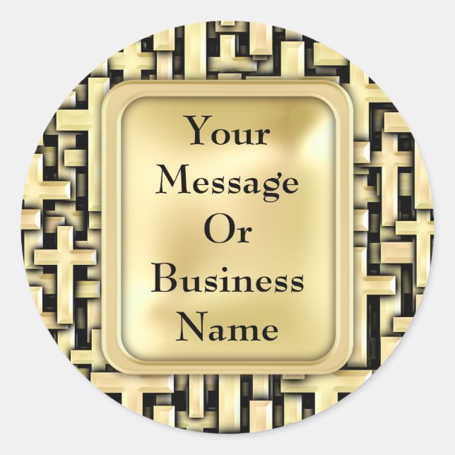 Sticker Rond Croix d'or (Devant)