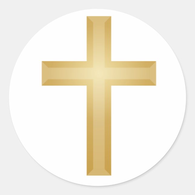 Sticker Rond Croix d'or/Pâques (Devant)