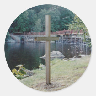 Sticker Rond Croix du salut