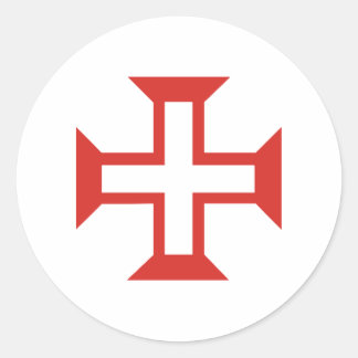 Sticker Rond Croix du Temple rouge