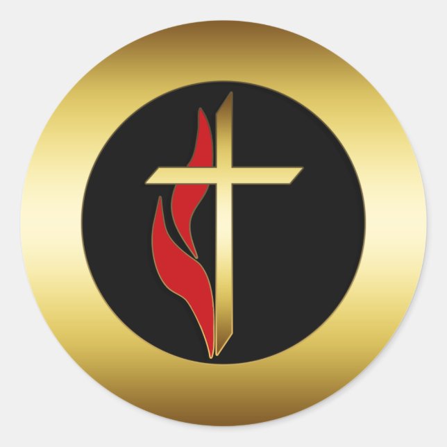 STICKER ROND CROIX ET FLAMME (Devant)