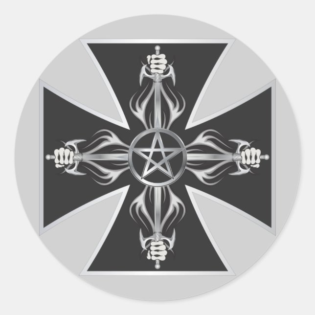 Sticker Rond Croix maltaise (Devant)