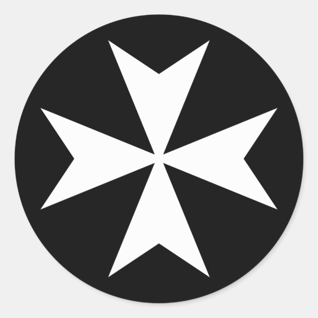 Sticker Rond Croix maltaise blanche (Devant)