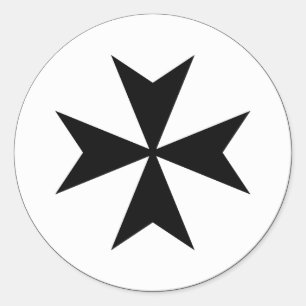 Sticker Rond Croix maltaise noire