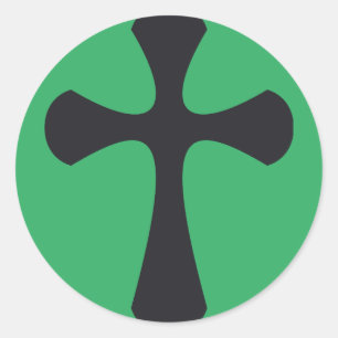 Sticker Rond Croix minimaliste moderne Art chrétien contemporai