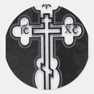 Sticker Rond Croix orthodoxe grecque