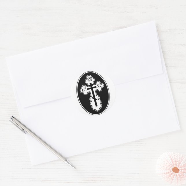 Sticker Rond Croix orthodoxe St Olga (Enveloppe)