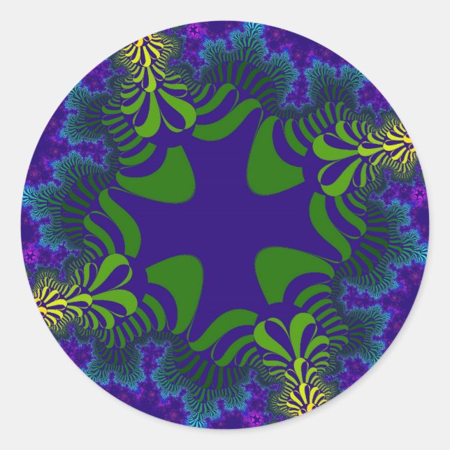 Sticker Rond Croix verte et bleue (Devant)