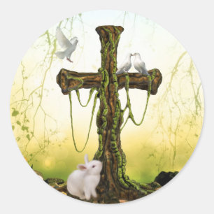 Sticker Rond Croix vide après Pâques