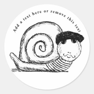 Sticker Rond Croquis Escargot d'escargot français