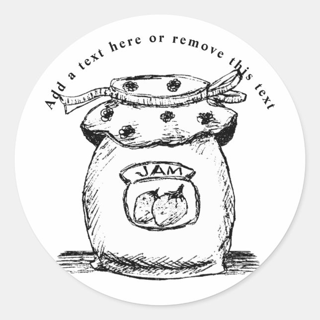 Sticker Rond Croquis Jam Jar (Devant)