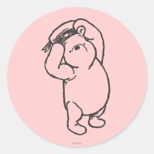 Sticker Rond Croquis Winnie l'Ooh 1