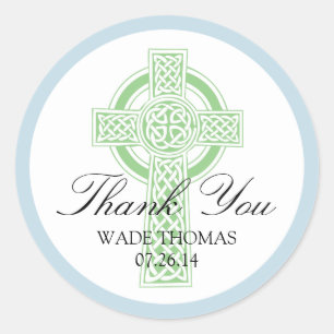 Sticker Rond CROSS Christening, Douche ou Première Communion