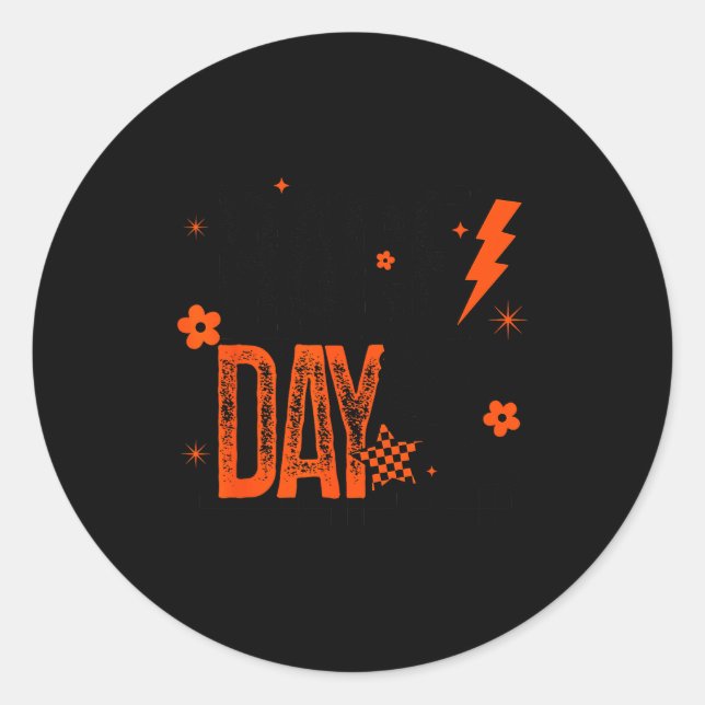 Sticker Rond Cross Country Race Day Runner Track And Field Oran (Devant)