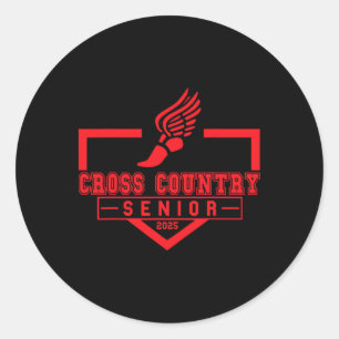 Sticker Rond Cross Country Senior Night Senior Graduation 2025