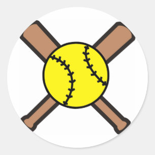 Sticker Rond Crossbats Softball