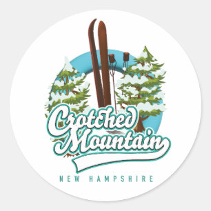 Sticker Rond Crotched mountain new hampshire logo de ski