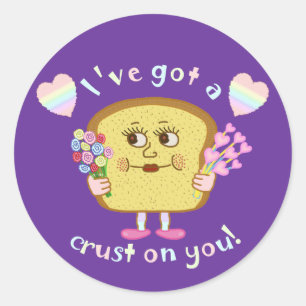 Sticker Rond Croûte mignonne sur toi Jeu de Saint Valentin