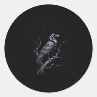 Sticker Rond Crow F-Caw-F Funny Bird Saying Humor Meme