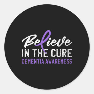 Sticker Rond Croyez En La Démence Cure Sensibilisation Ribb Vio