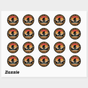 Sticker Rond Croyez En Vous-Même Bigfoot Noir