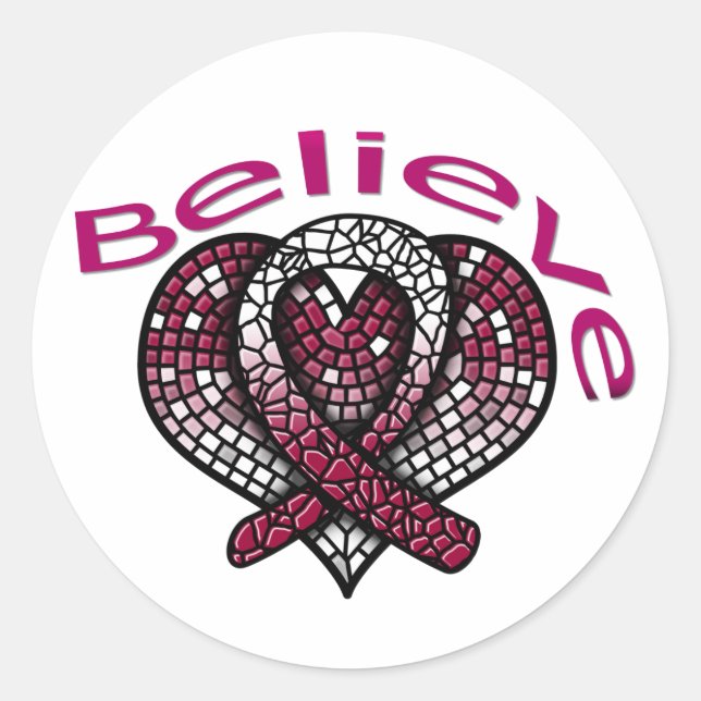 Sticker Rond Croyez le cancer de la tête et du cou (Devant)