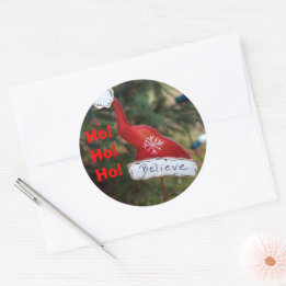 Sticker Rond Croyez le Casquette blanc rouge Père Noël