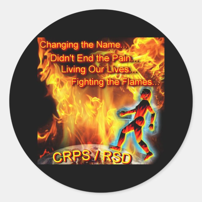 Sticker Rond CRPS/RSD Vivre nos vies, combattre les flammes (Devant)