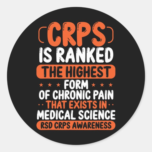 Sticker Rond Crps Sensibilisation Douleur Chronique Orange Ribb (Devant)