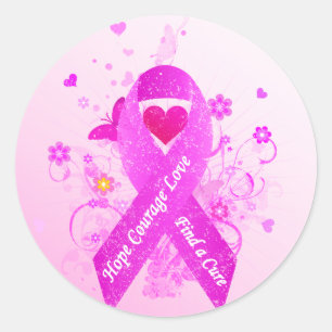 Sticker Rond Cru rose de ruban